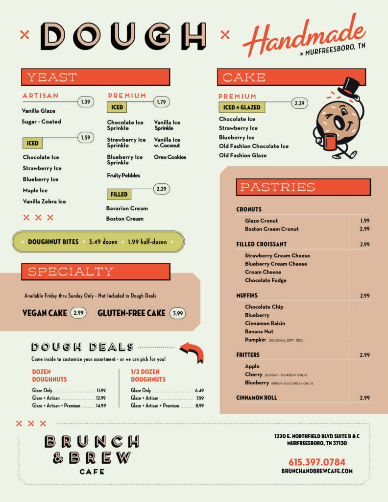 Menu Brunch and Brew